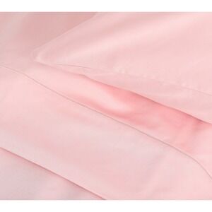 Northern Nights 400 TC 100% Cotton King Flat Sheet 2 Pillowcases Light Pink QVC